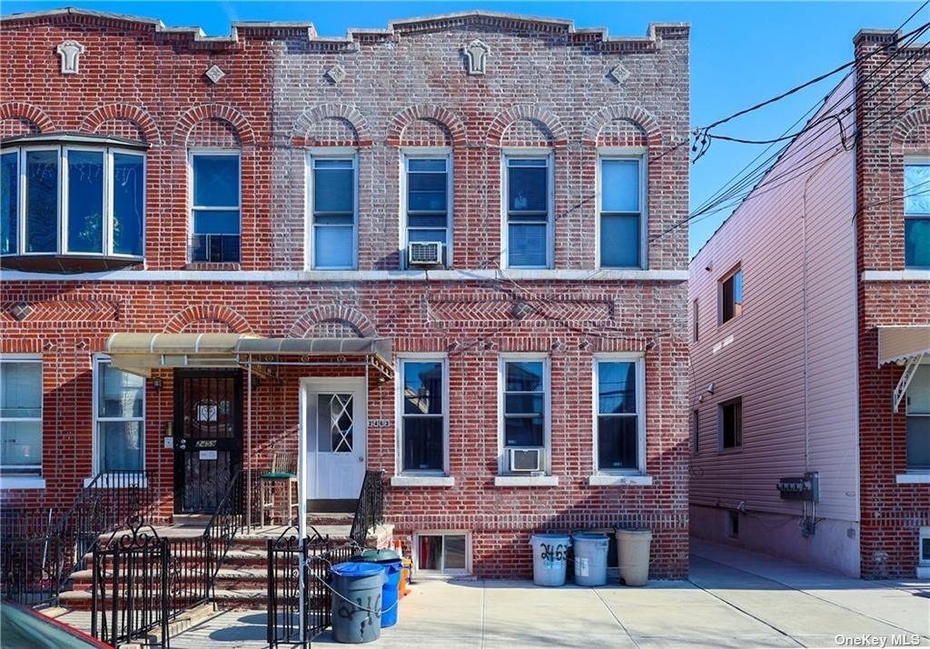 front view of a brick building