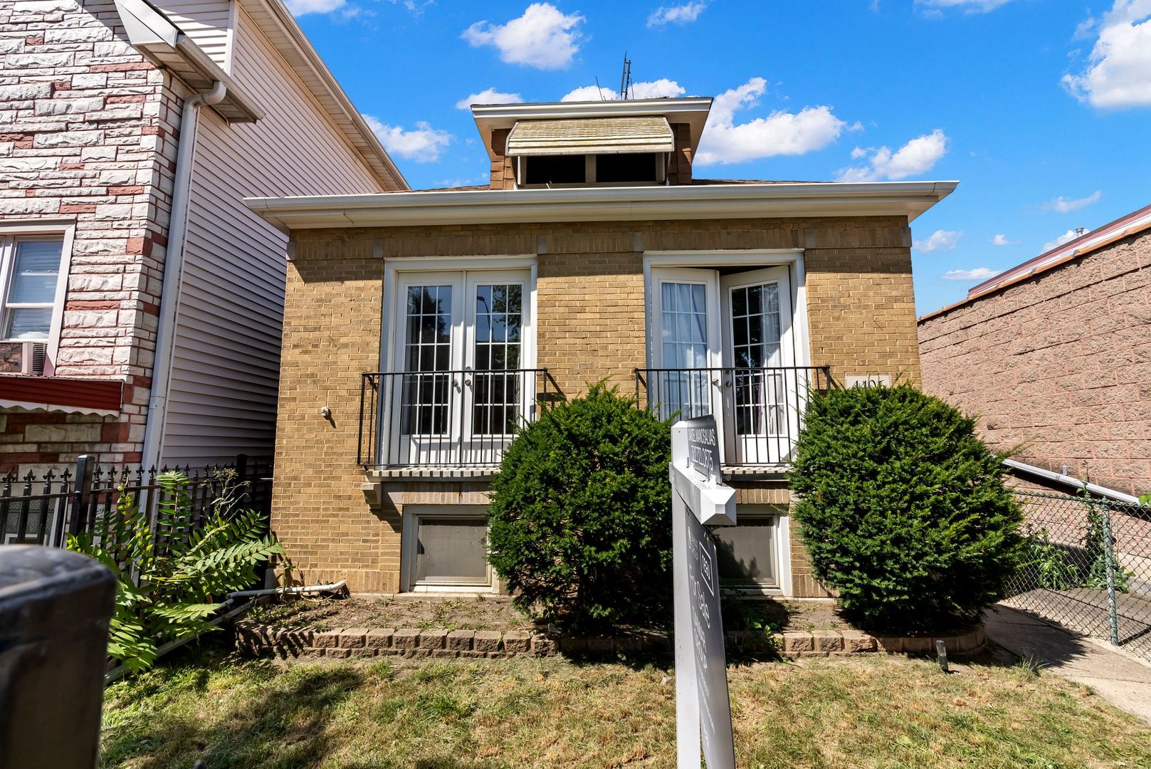 a front view of a house