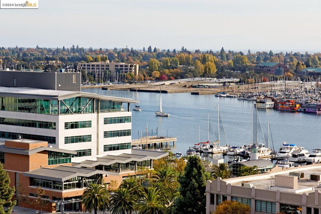 a view of a city that has tall buildings