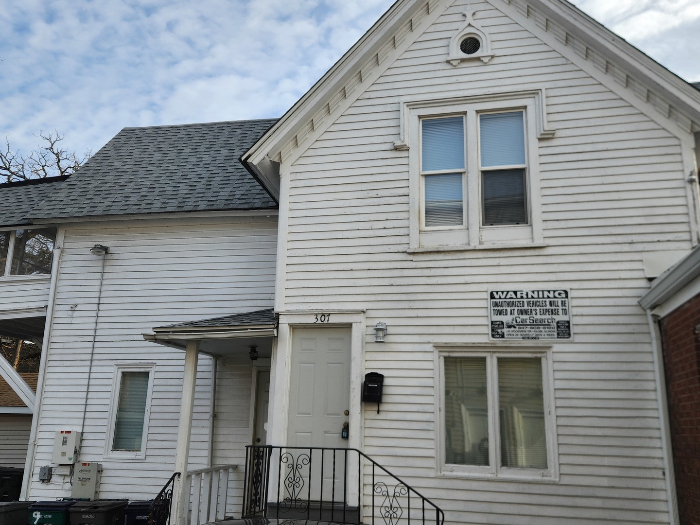 a front view of a house