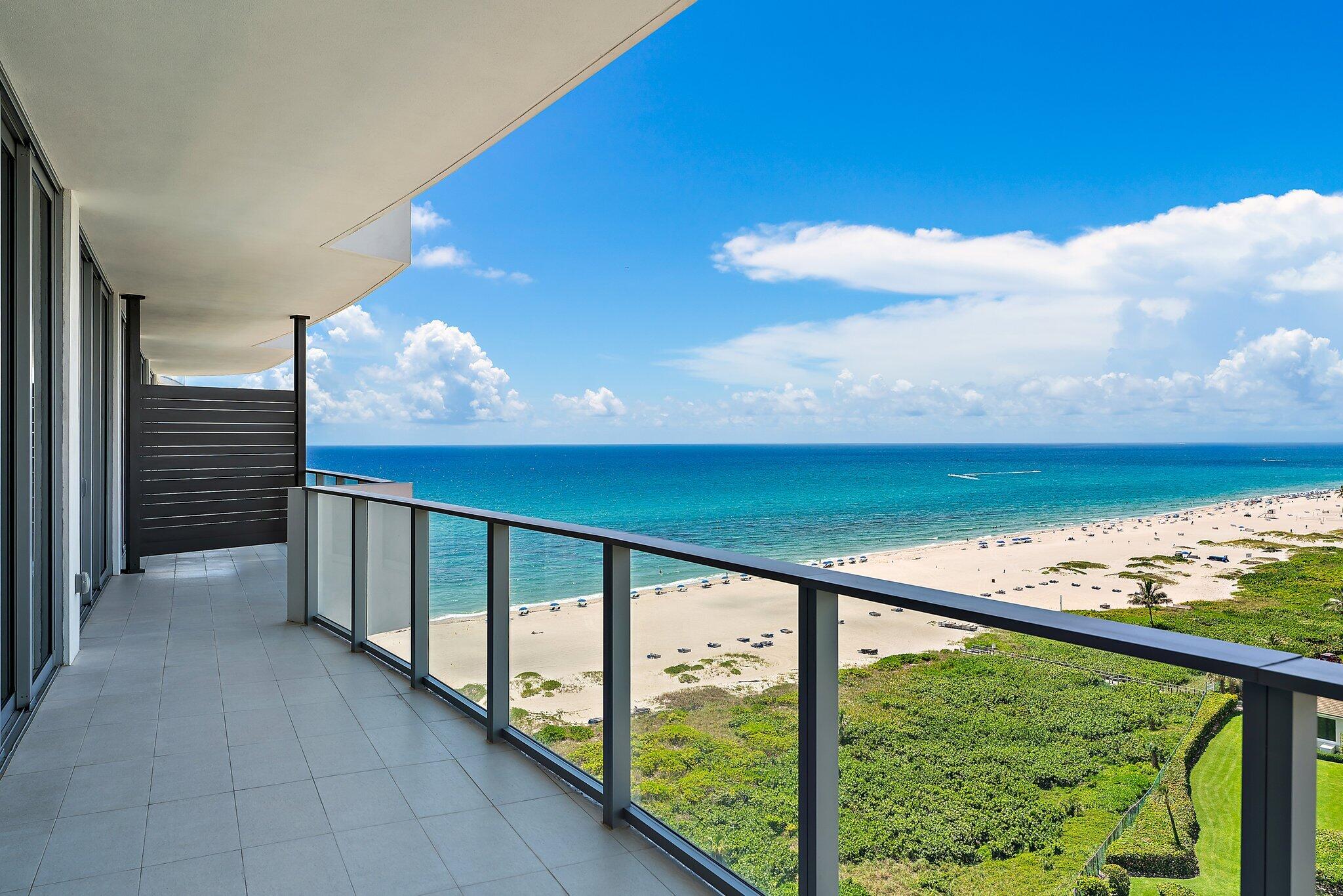 a view of an ocean from a balcony