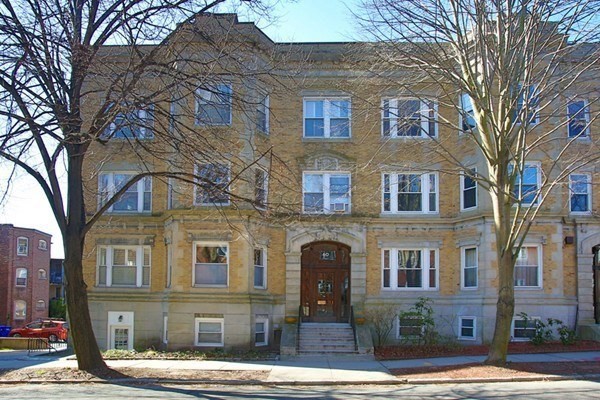 a front view of a building