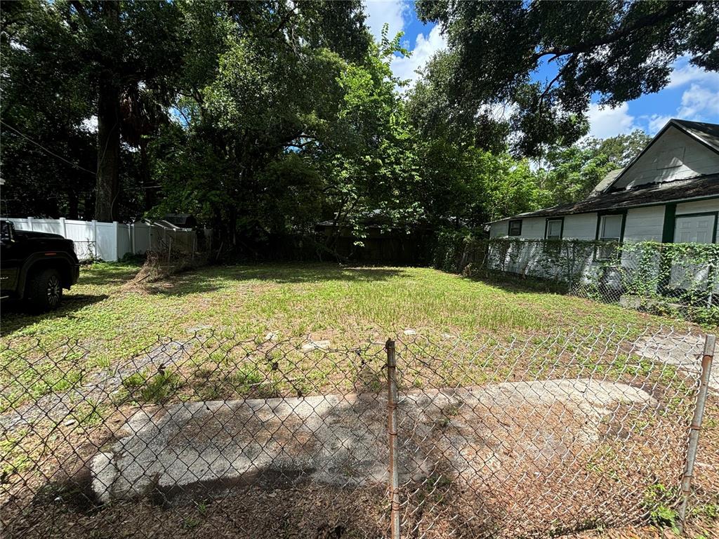 a view of backyard with green space