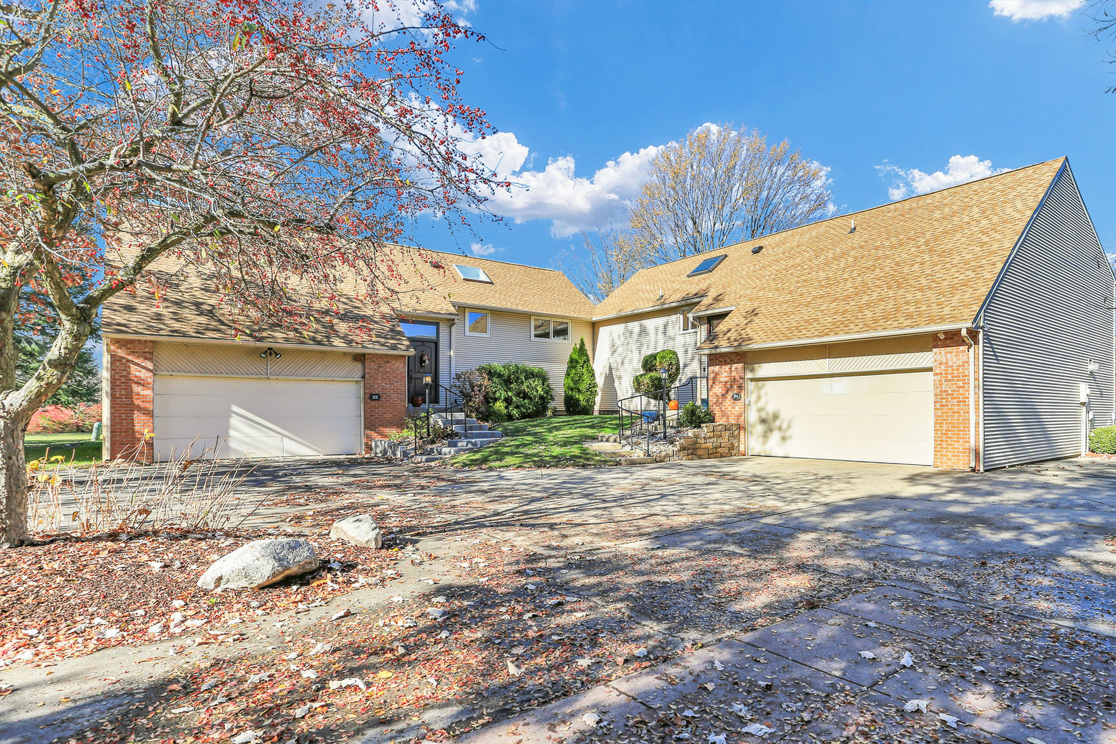 a view of a house with a patio