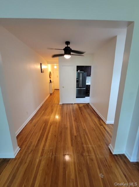 a view of a big room with wooden floor