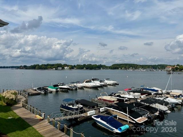 a view of a lake with multiple houses