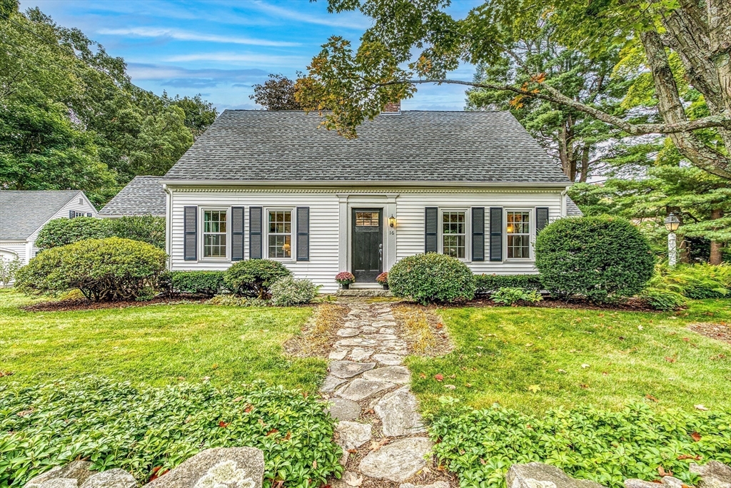 a house view with a garden space