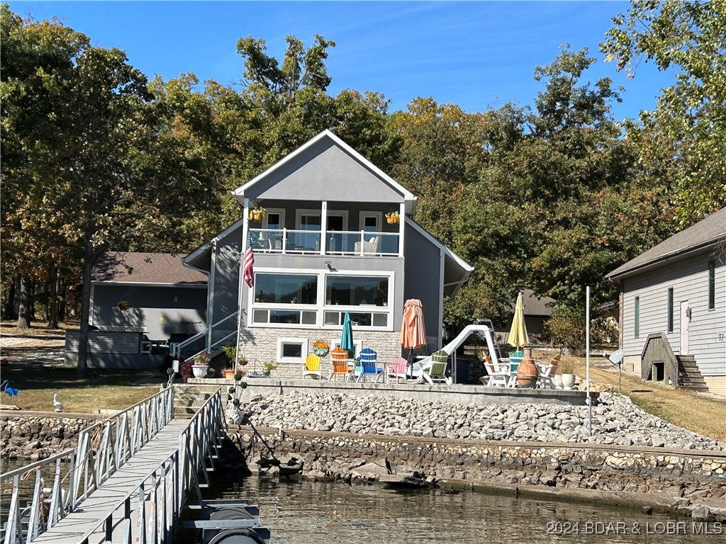 Lakefront with 100', seawall, rock around stamped