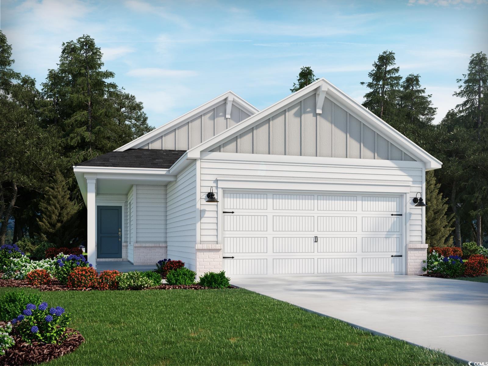 View of front of home featuring a front yard and a