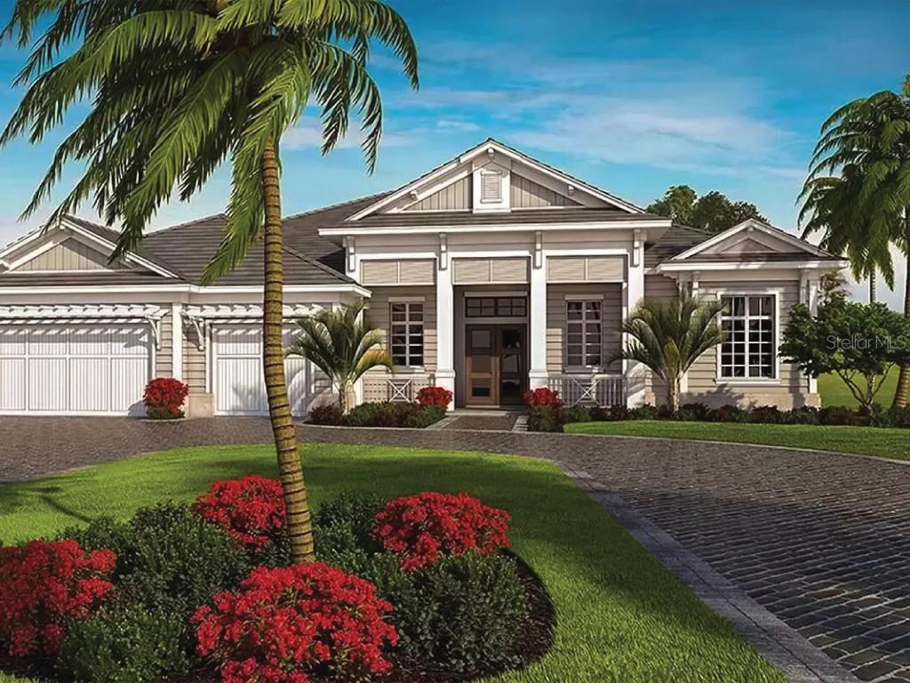 a front view of a house with a garden and trees