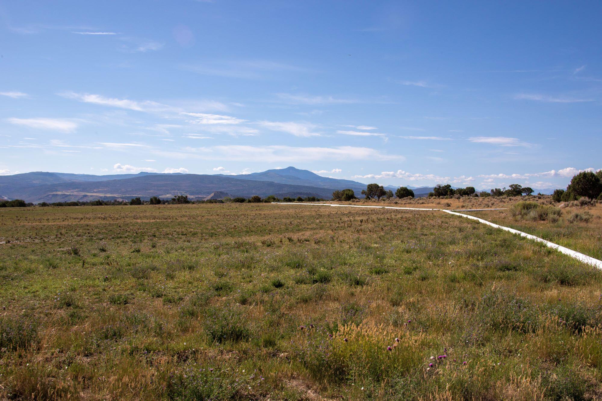 a view of a large body of water and mountain