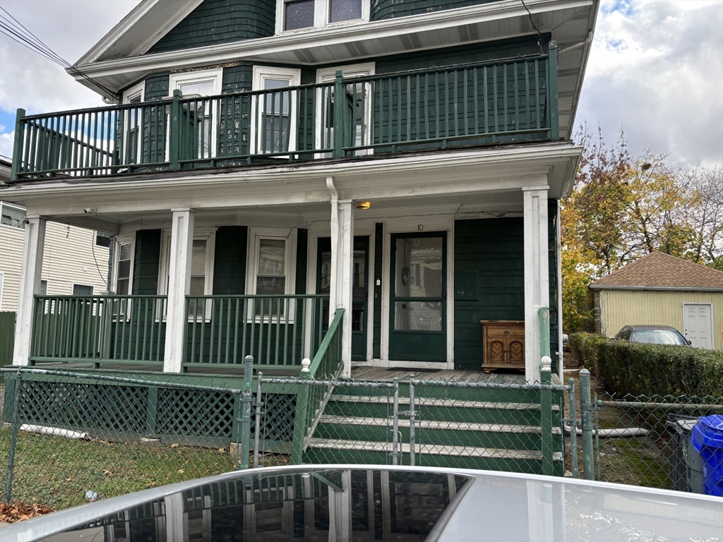 a view of a house with a deck