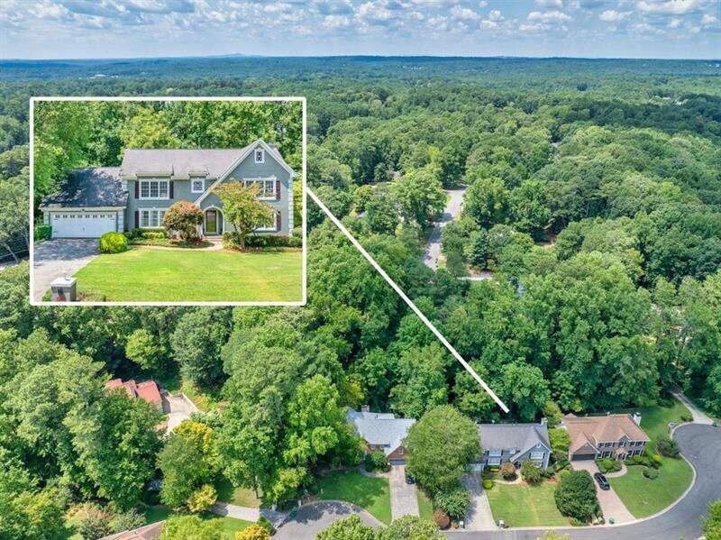 a aerial view of a house