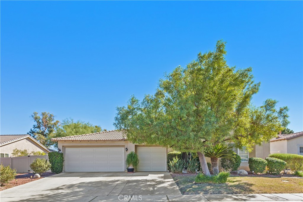 a view of a house with a tree and a yard