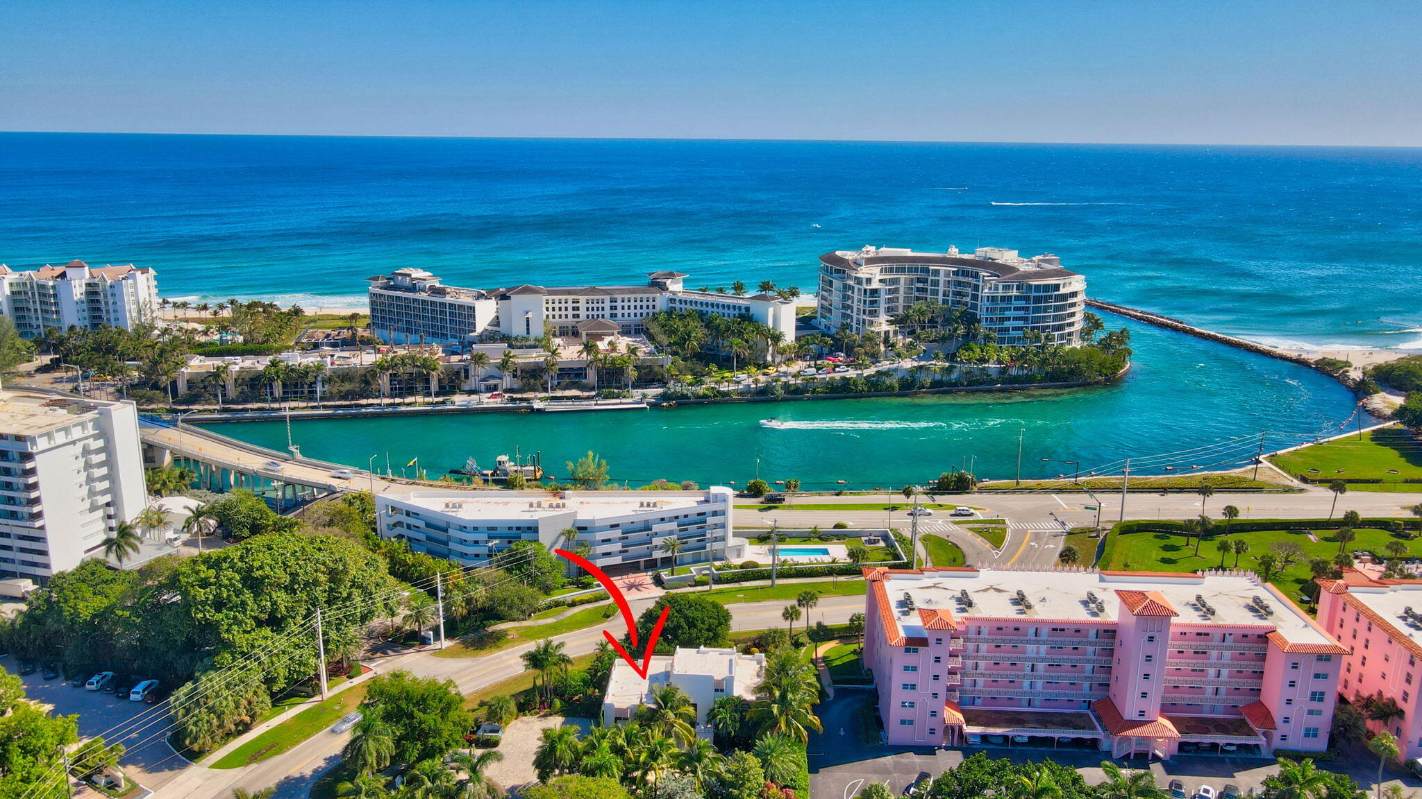 a view of a city with an ocean view