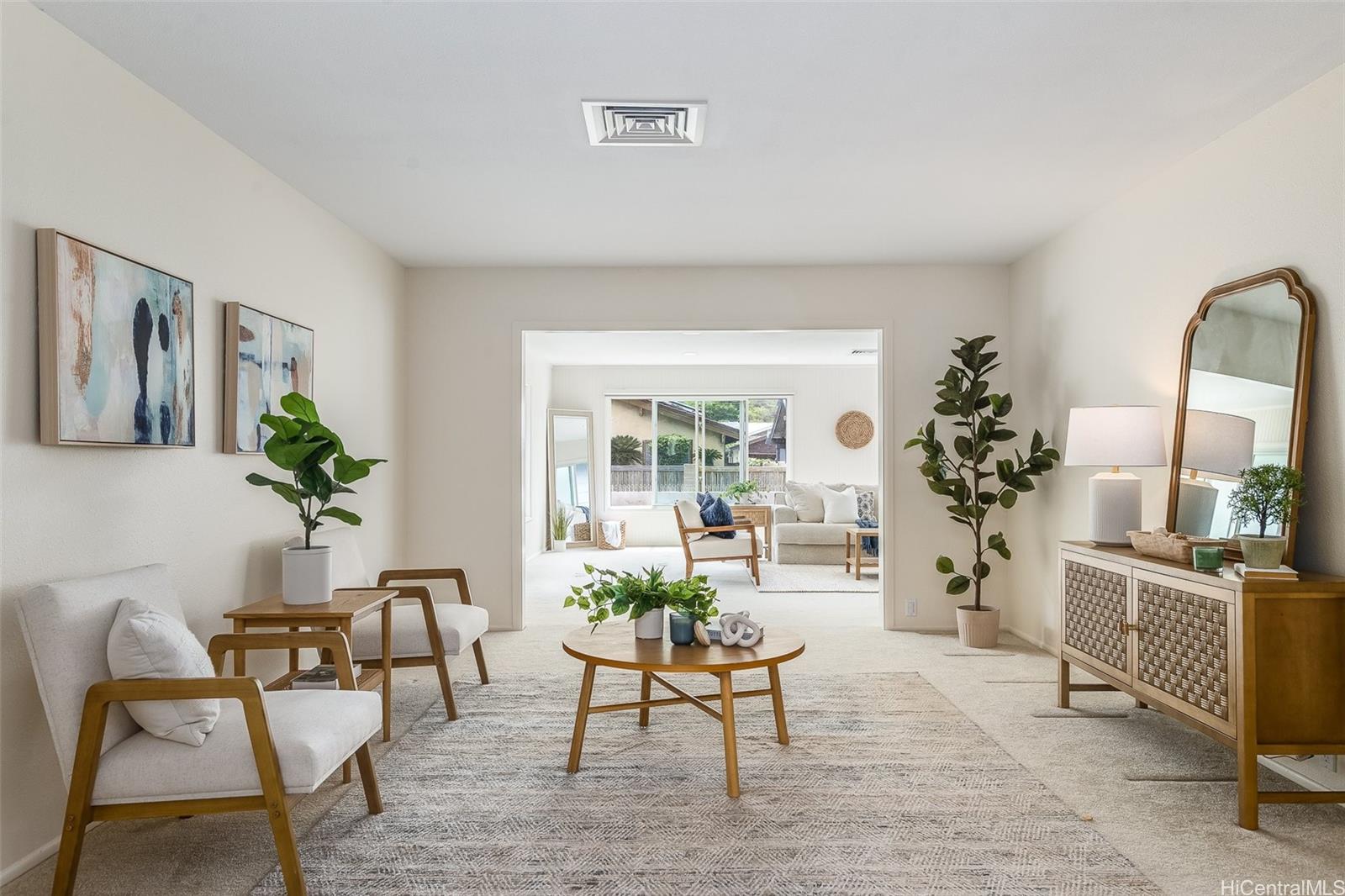 a living room with furniture