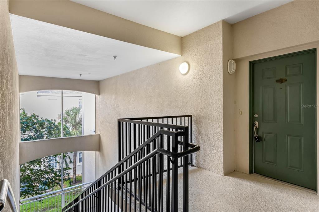 a view of a hallway with window