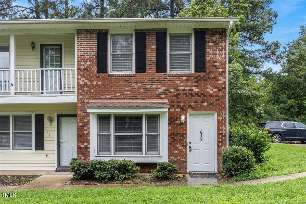 front view of a brick house