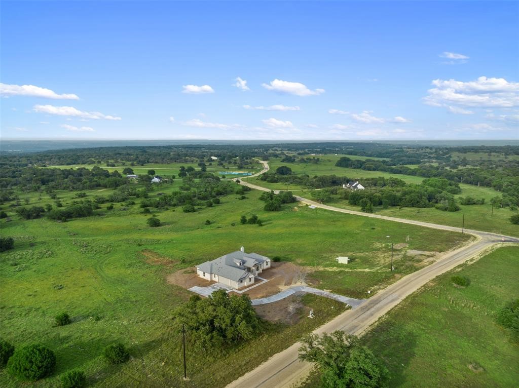 a view of a green field with clear sky