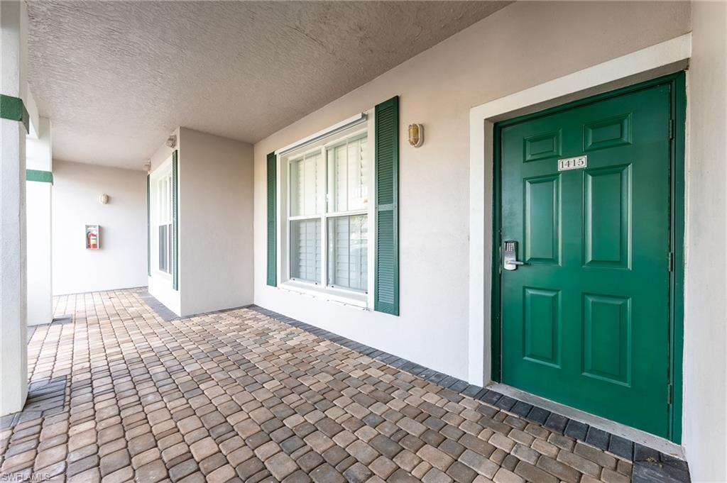 a view of an entrance door