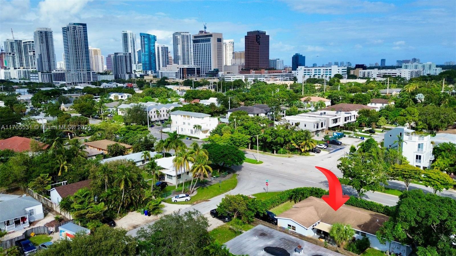 a view of a city with tall buildings