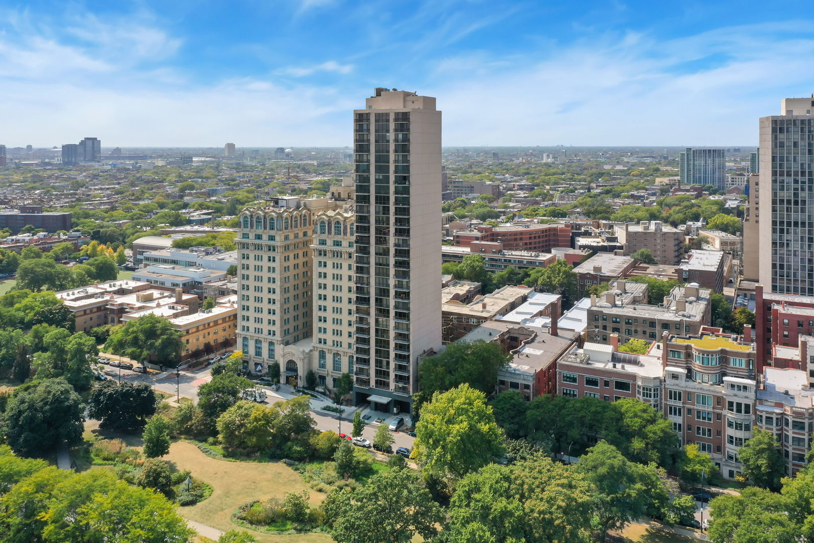 an aerial view of city