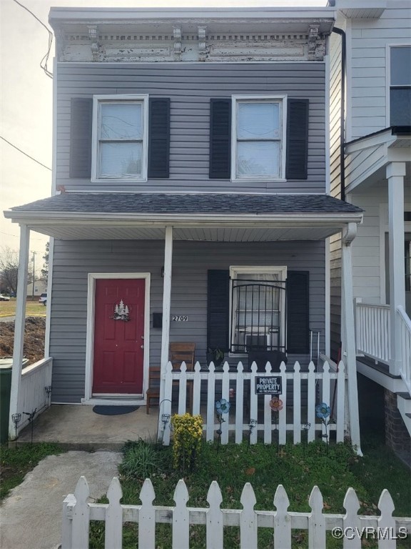 View of front facade with covered porch