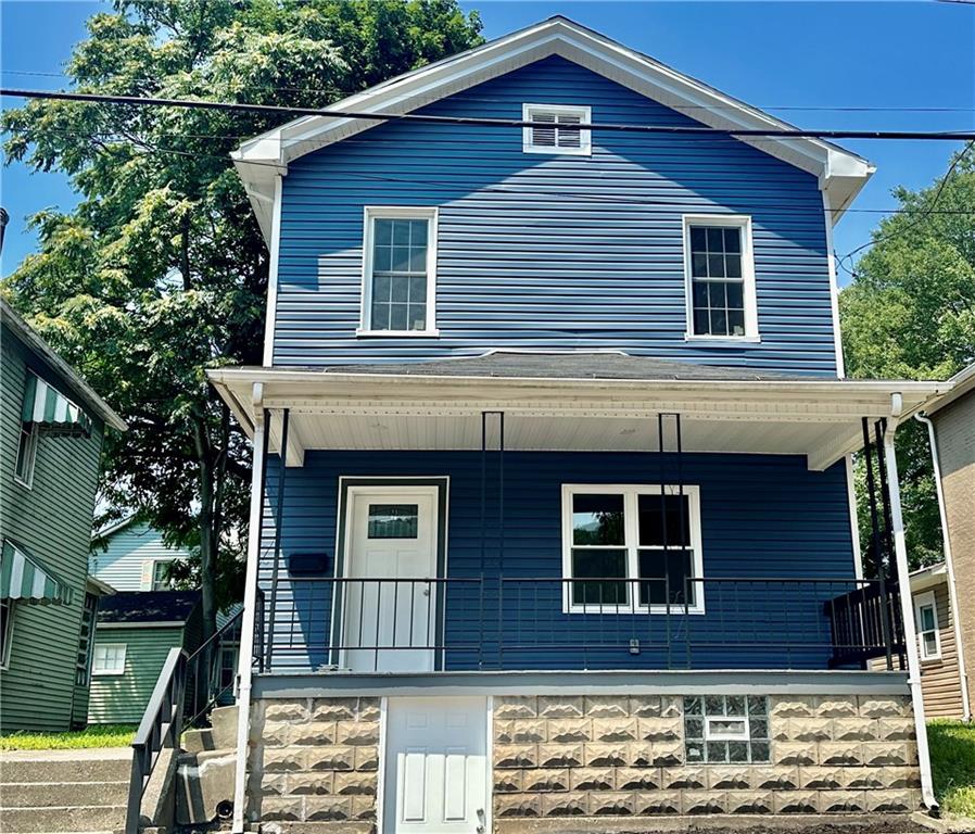 a front view of a house