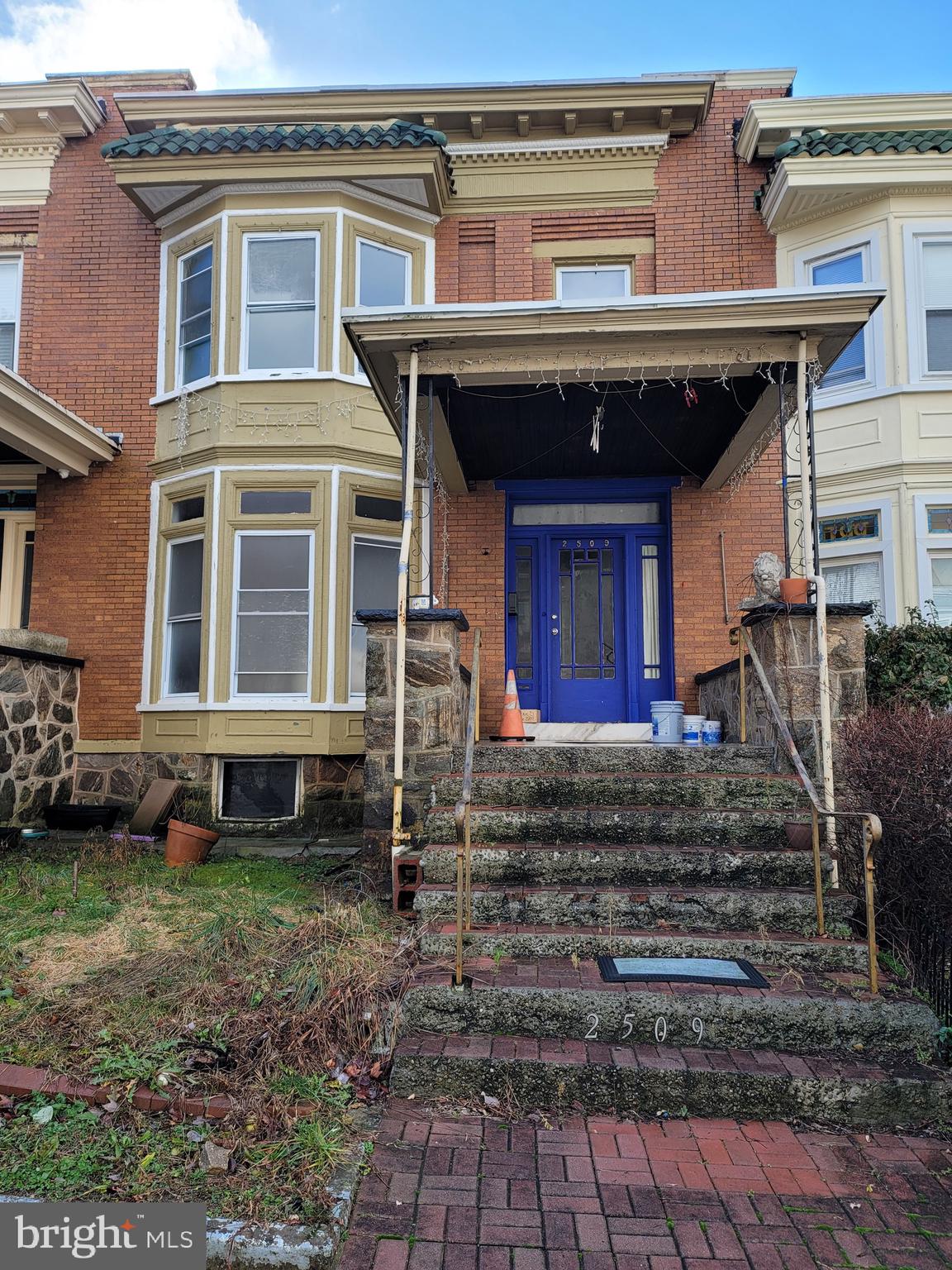 a front view of a house