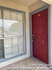 a view of a wooden door