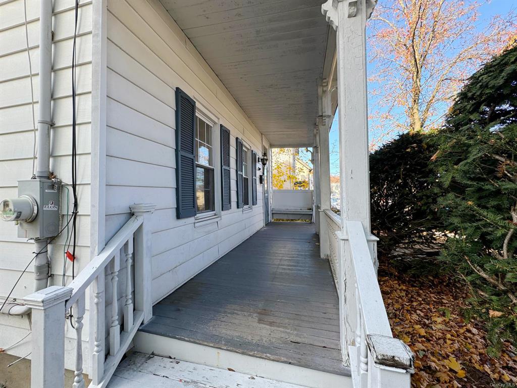 Wooden terrace with a porch