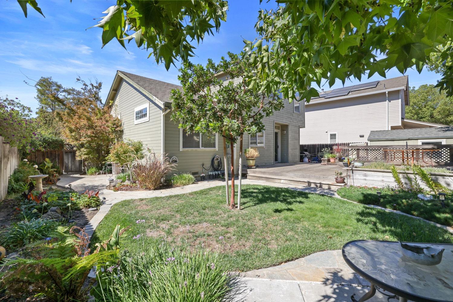 a house view with a garden space