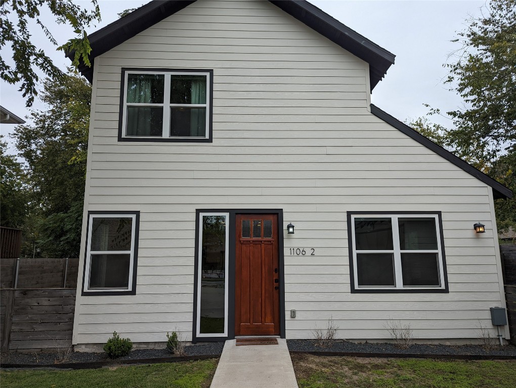 a front view of a house