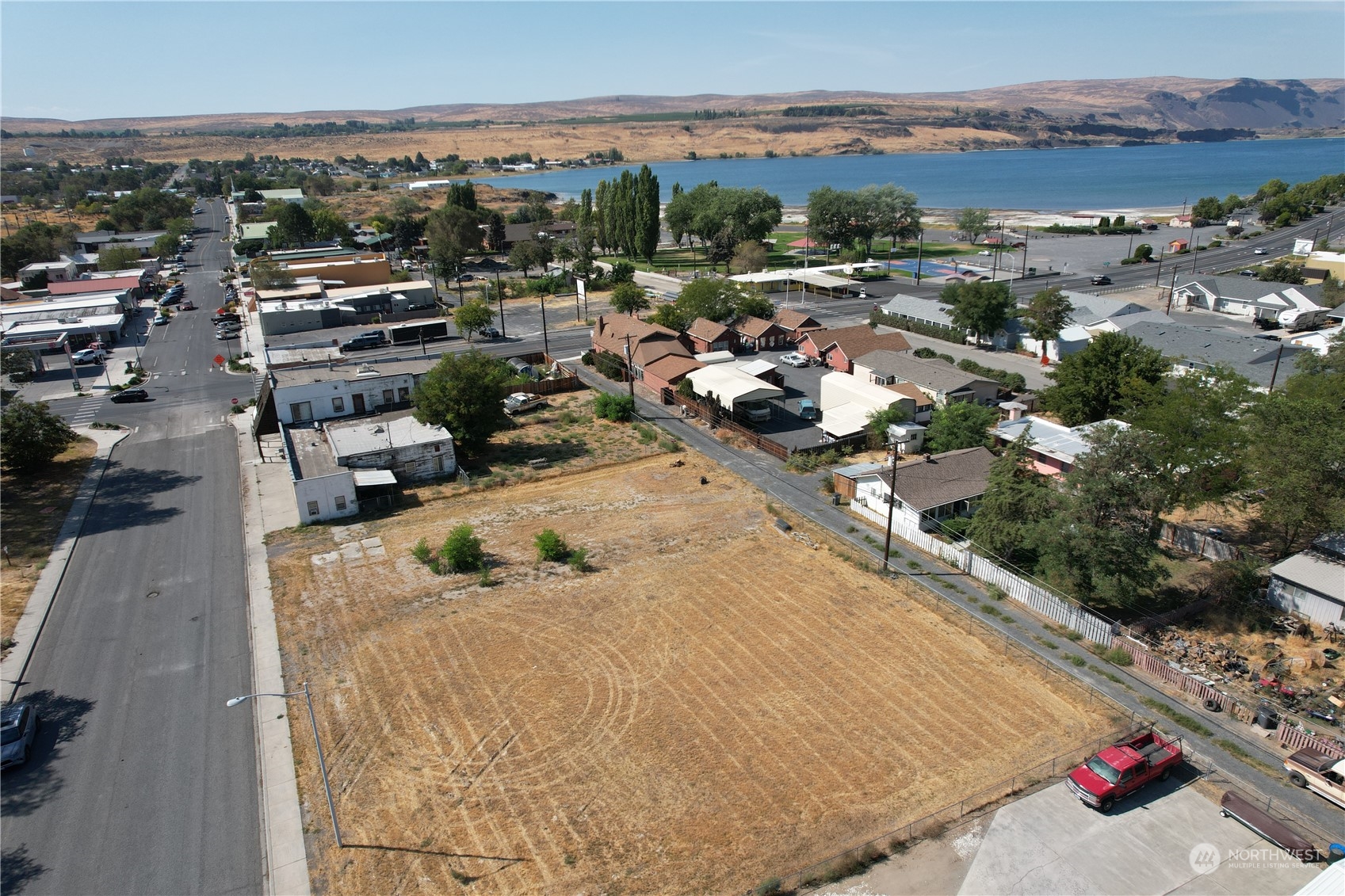 an aerial view of a city