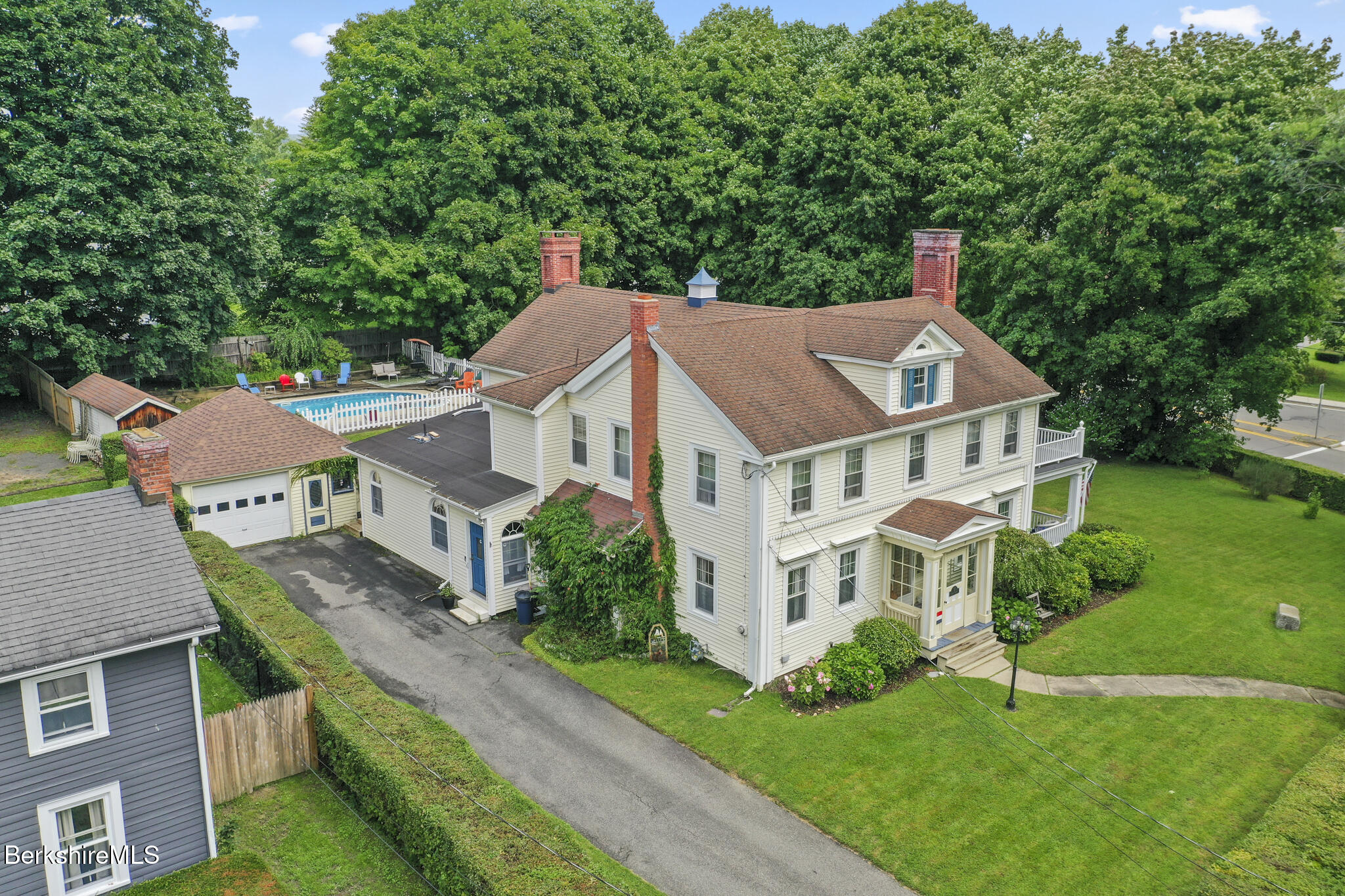 an aerial view of a house