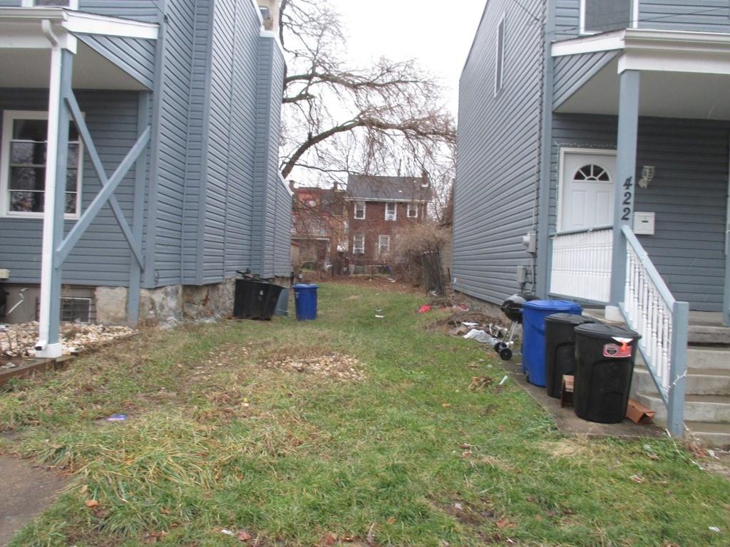 a backyard of a house with lots of green space