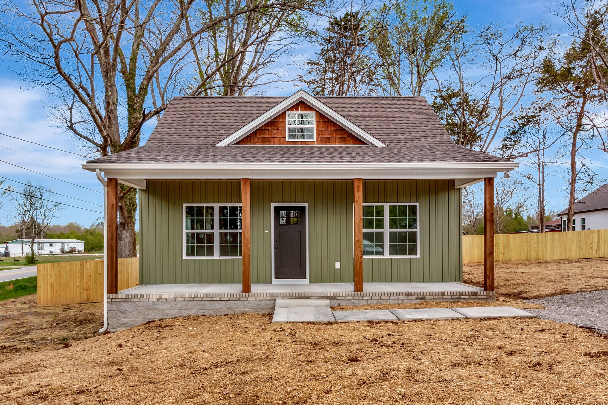 a front view of a house