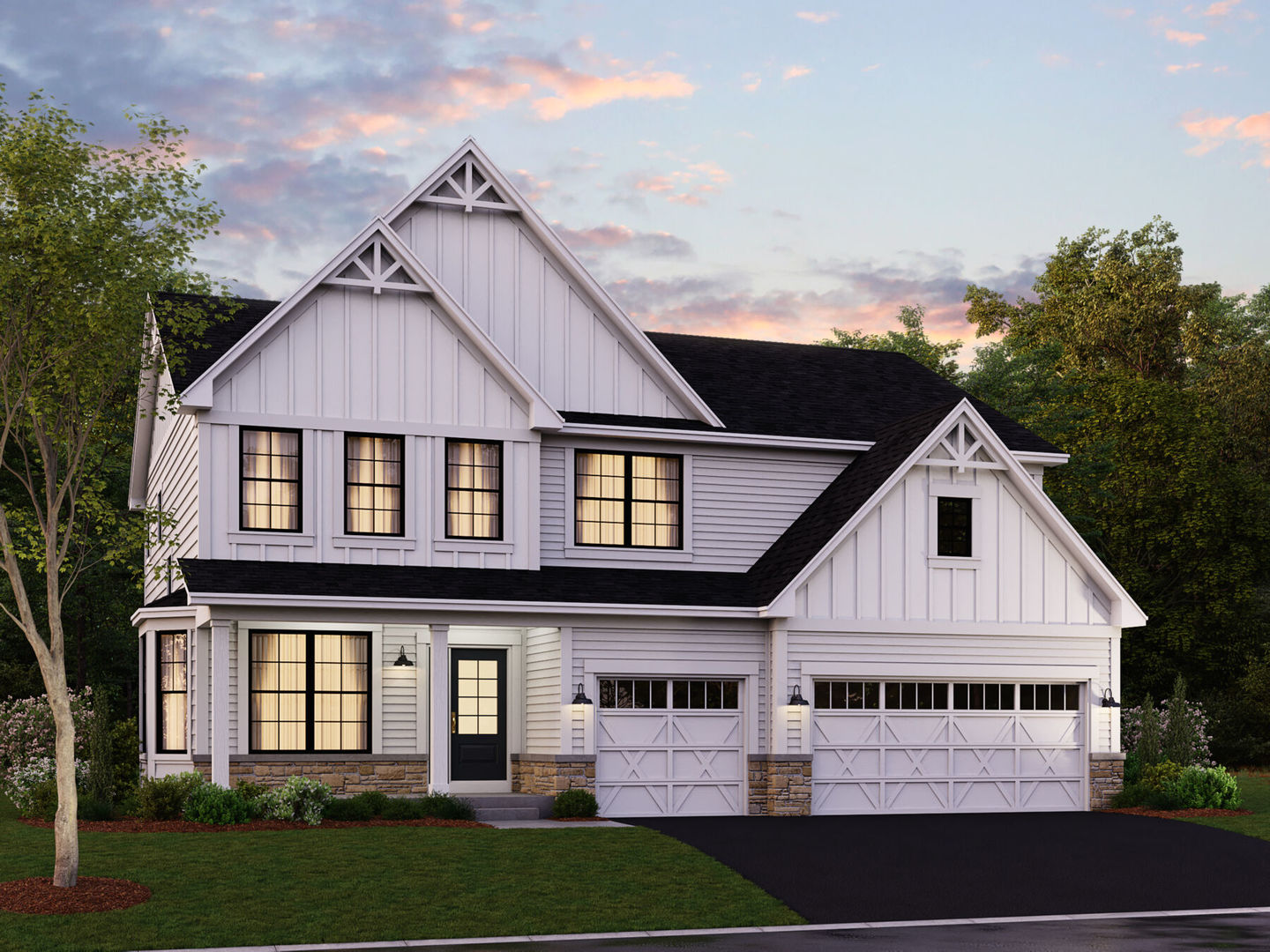 a view of house with yard and green space