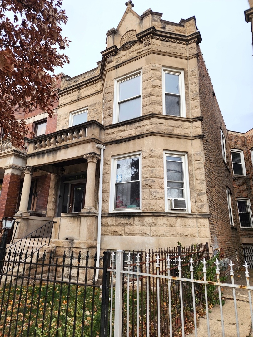 a front view of a house with a door