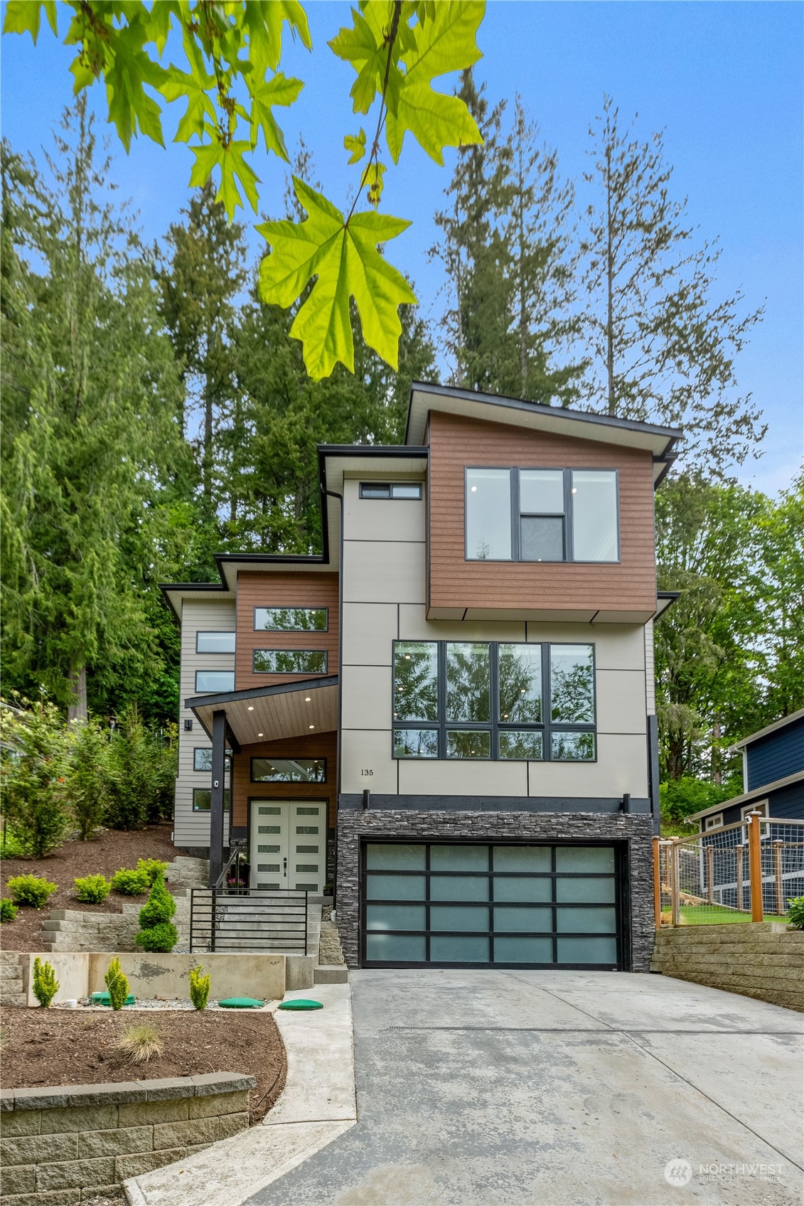 a house view with a garden space