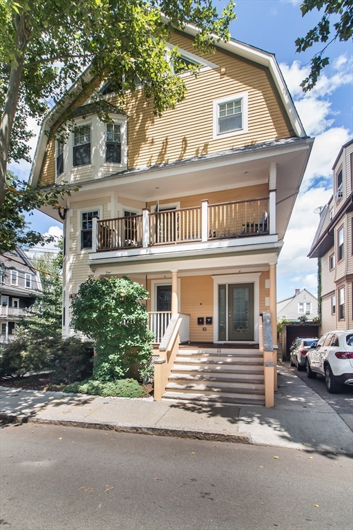 front view of a house with a street