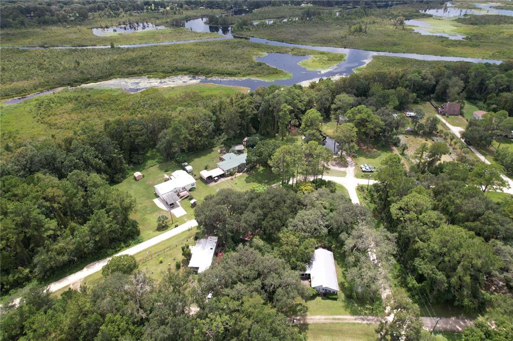 a view of a lake with a house