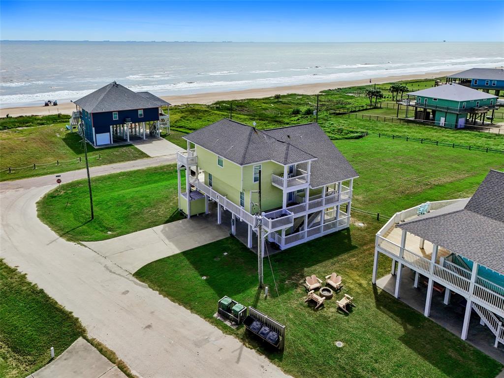 a aerial view of a house with a garden and plants