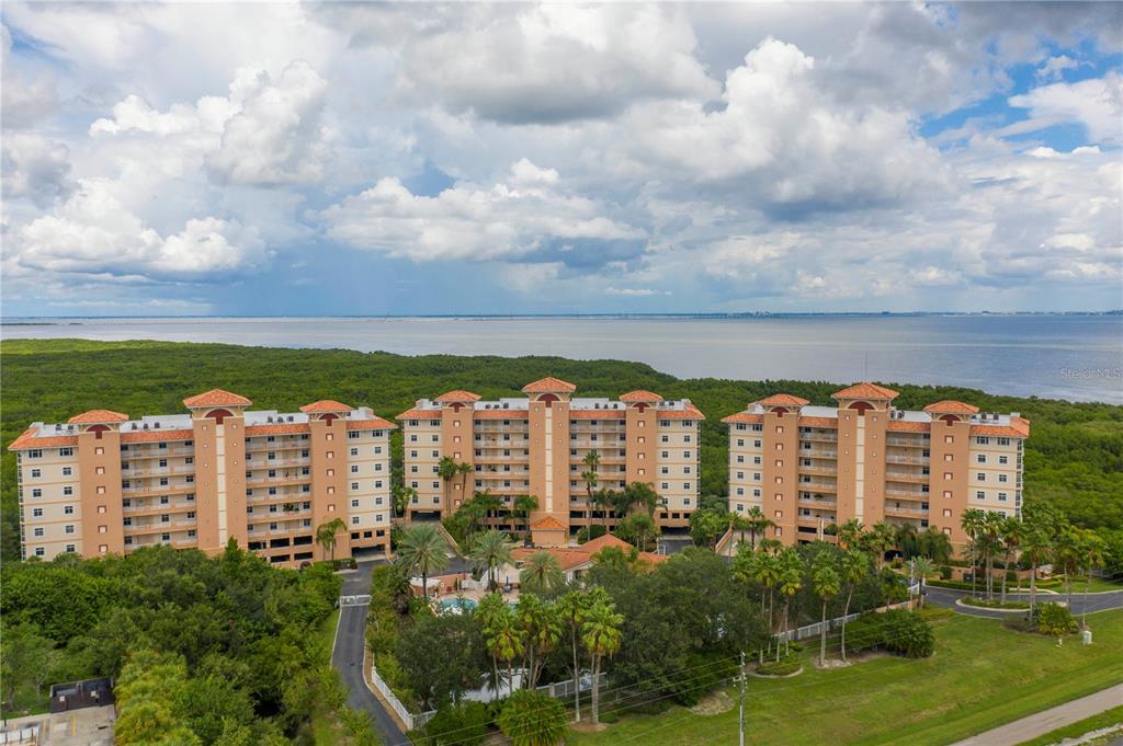 a view of a city with tall buildings