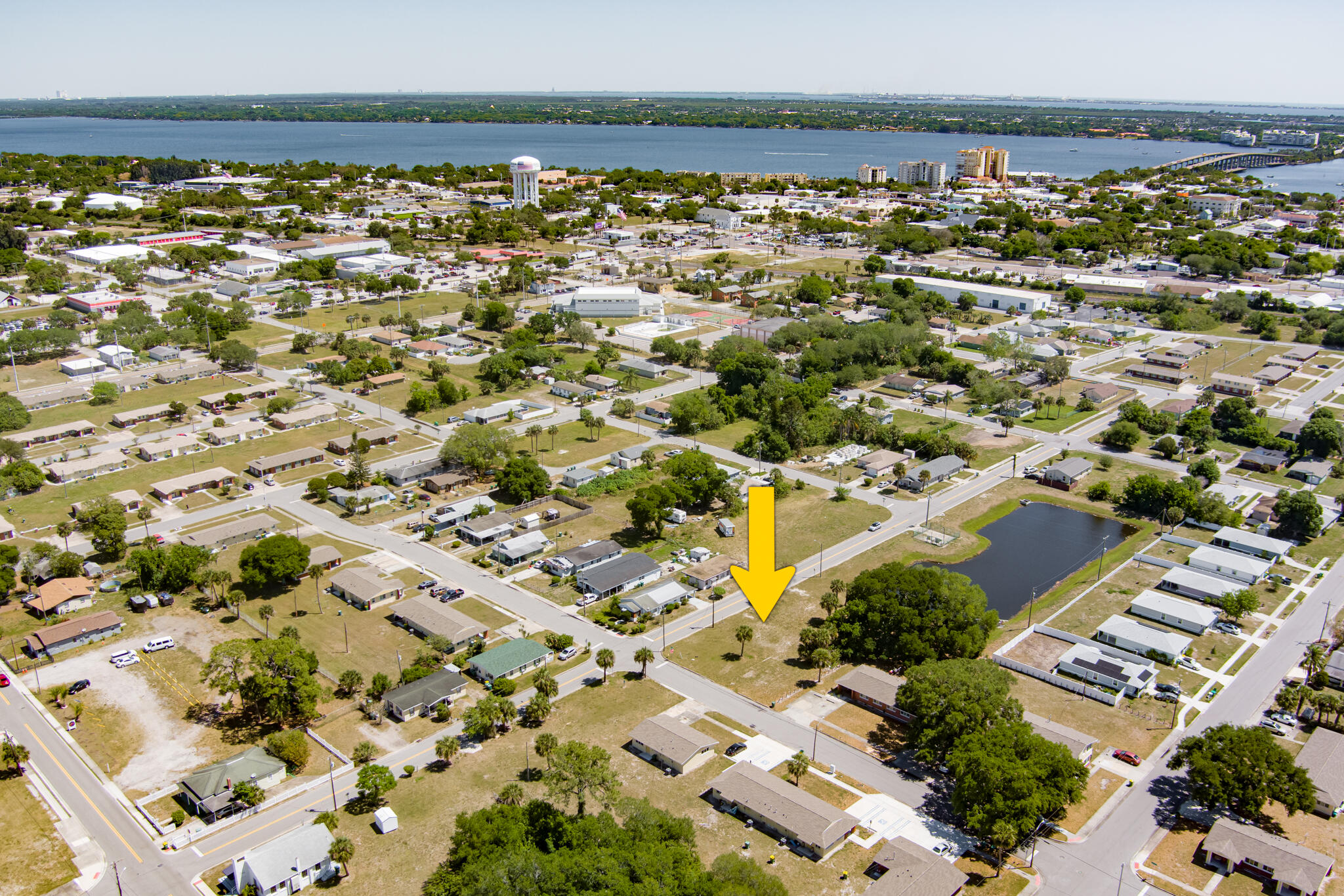 an aerial view of residential building with parking space