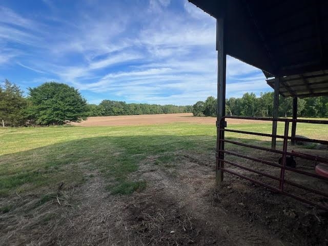 a view of a yard with an empty space