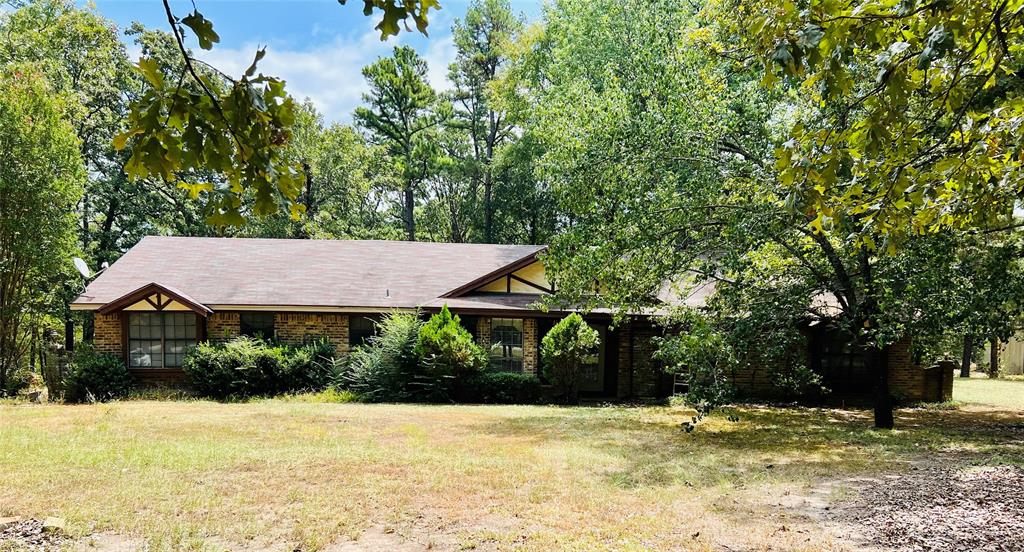 a view of a house with a yard and a tree