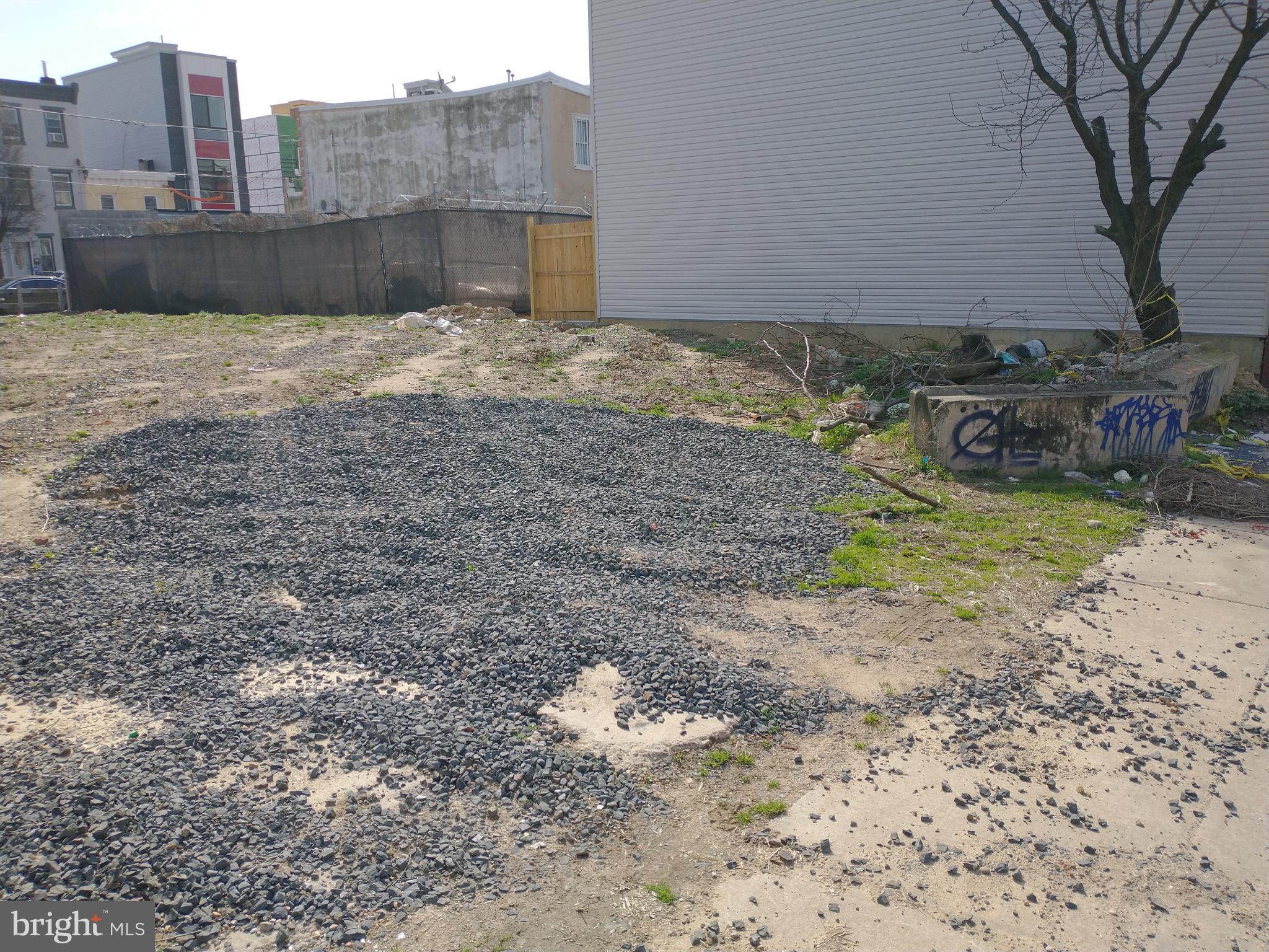 a view of a yard with a tree