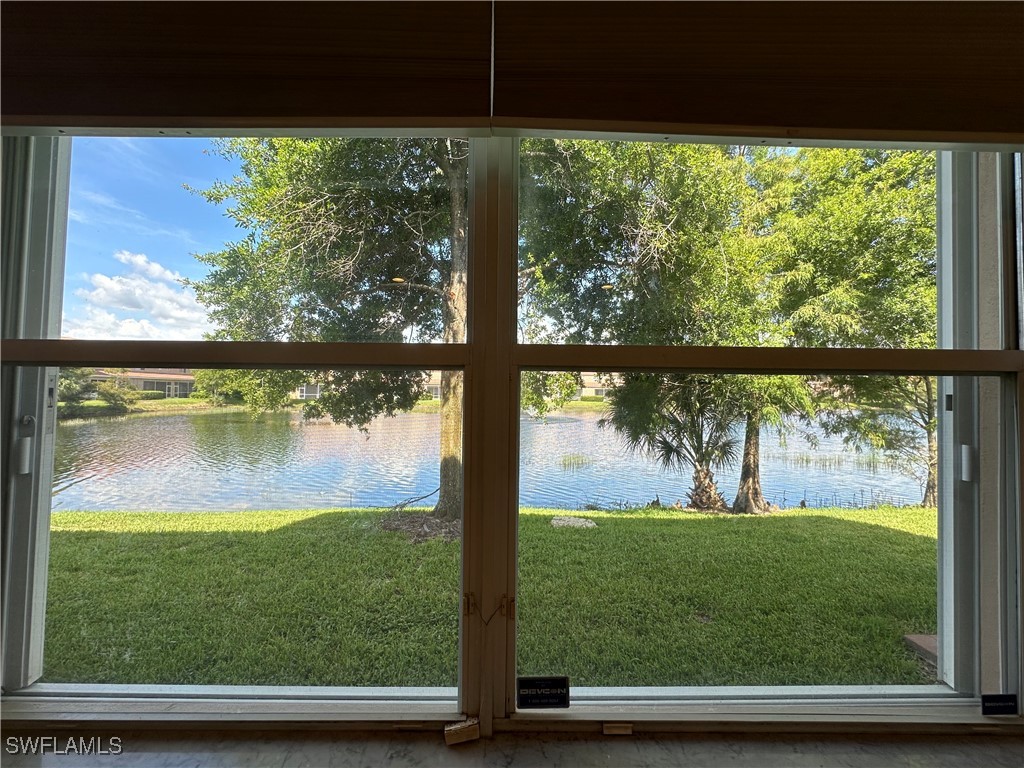 a view of lake from a window