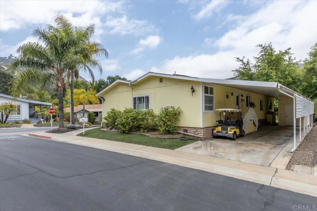 a view of a house with a patio